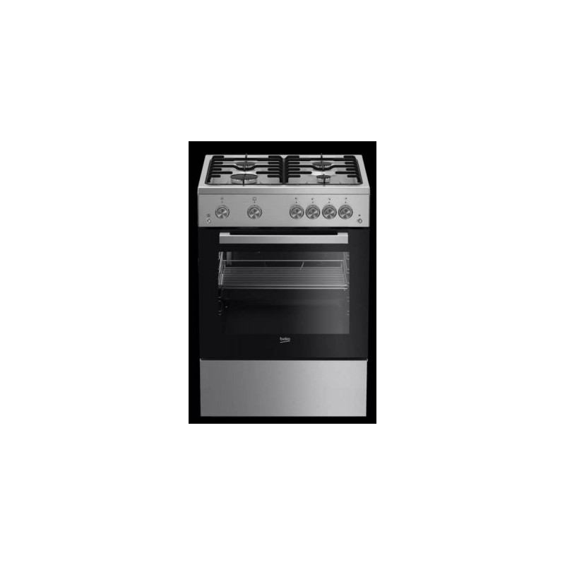 CUISINIERE BEKO 4 FEUX 60CM TERMOCOUPLE CATALYSE VENTILLE INOX FSHTR62210GX