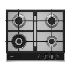 PLAQUE WHIRLPOOL 4 FEUX NOIR INOX 60CM WHG60R422W2XBGDZ