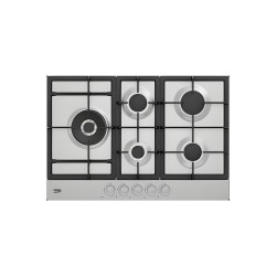 PLAQUE BEKO 75 CM 5 FEUX/WOK/ALLUMAGE INTEGRE  HIAL75225SX