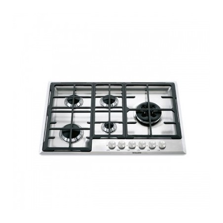 PLAQUE GLEM 75 CM METAL INOX 5FEUX FONTE TRIPLE COURONNEE GTS51HIX