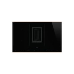 PLAQUE SMEG UNIVERSEL 80 CM INDUCTION VERRE NOIR 4 ZONES AVEC UNE HOTTE INTEGREE 750 M3/H   HOBD482D