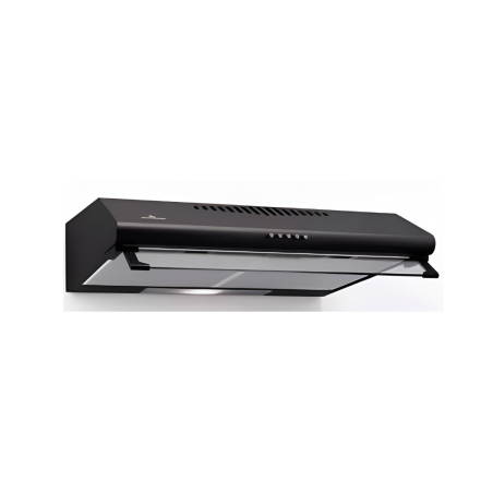 HOTTE MODENA PLATE 60CM NOIR 280M3/H AVEC FILTRE A CHARBON Série 2  MHC761PBK