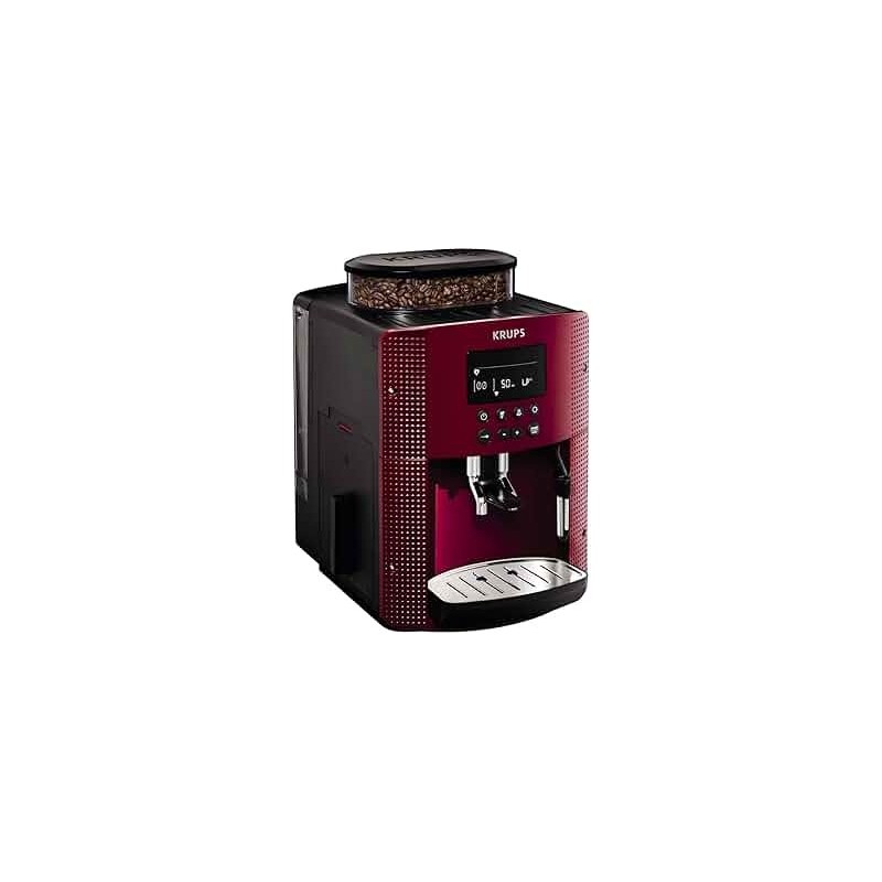Machine a cafe krups automatique a grain avec buse vapeur Cappuccino - 15 bar - gamay red - EA815570