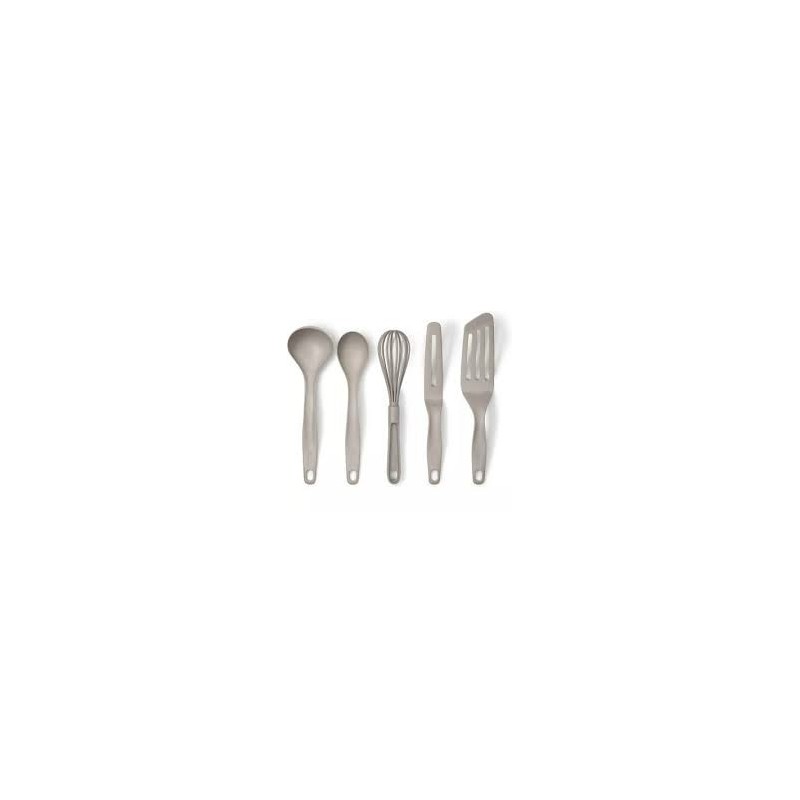 SET DE PETIT USTENSILES TEFAL  CASSONADE DE 5 FOET +LOUCHE+ SPATULE BEIGE    K210S514
