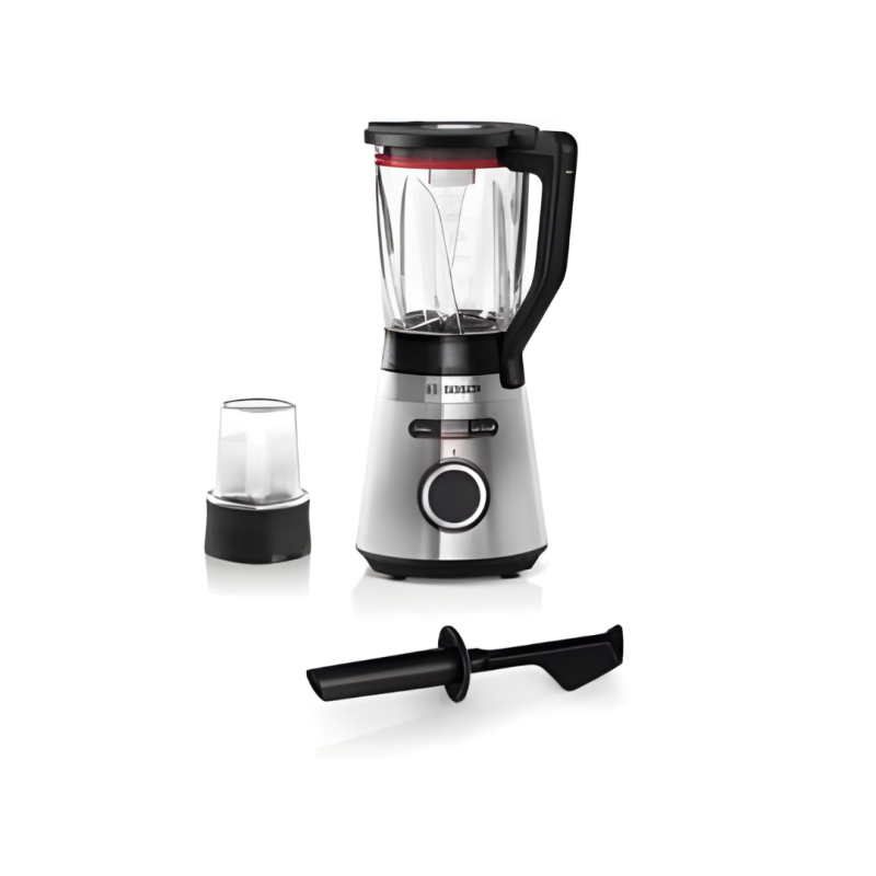 BLENDER BOSCH EN VERRE VITAPOWER 1.5 LITRE 1 VITESSE 4 LAMES 3 PROGRAMMES SERIE 4 INOX MMB6386M