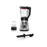 BLENDER BOSCH EN VERRE VITAPOWER 1.5 LITRE 1 VITESSE 4 LAMES 3 PROGRAMMES SERIE 4 INOX MMB6386M